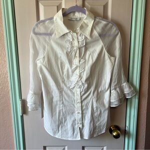 Anne Fontaine Carmen Pima Cotton Ruffle Blouse